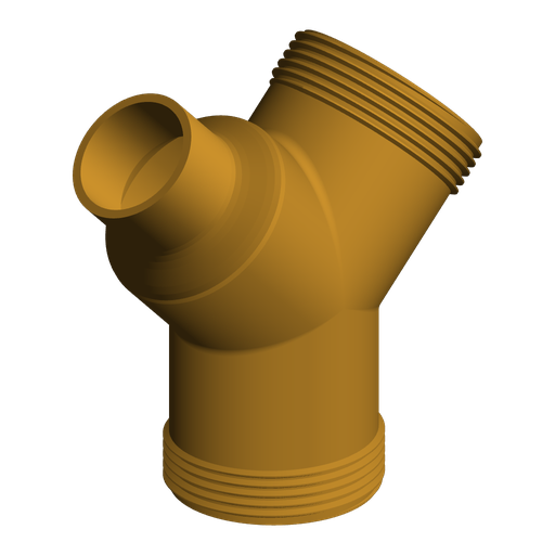 G1-1/2 BSPP Male to G1-1/2 BSPP Male and 1" NPT Male Y-Splitter