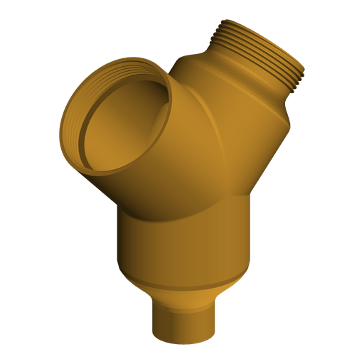 1" NPT Male to G1-1/2 BSPP Male and G2 BSPP Female Y-Splitter