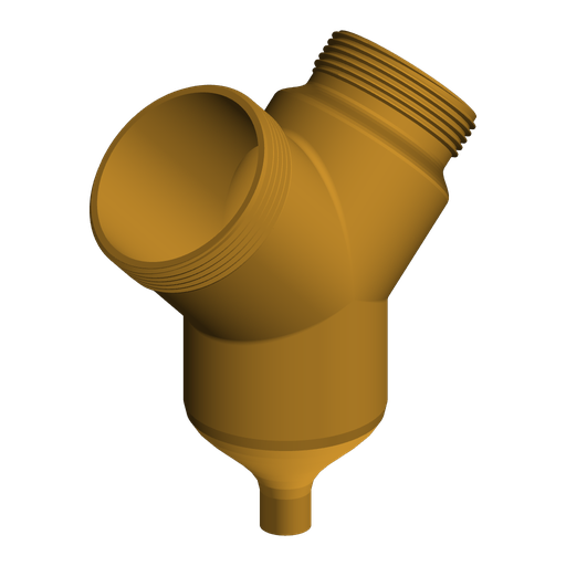 1/8" NPT Female to G1-1/2 BSPP Male and G2 BSPP Male Y-Splitter