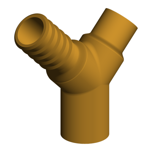 3/4" NPT Male to 1/2" NPT Male and 19 mm Hose Barb Y-Splitter
