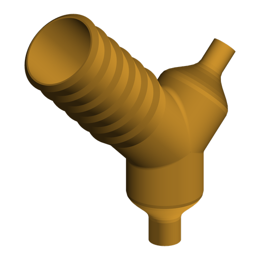 3/8" NPT Male to 1/4" NPT Male and 38 mm Hose Barb Y-Splitter