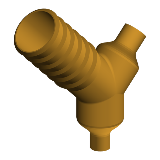 3/8" NPT Male to 1/2" NPT Male and 38 mm Hose Barb Y-Splitter