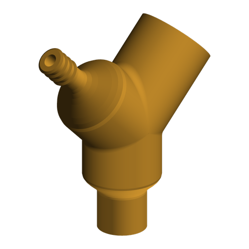 3/8" NPT Male to 3/4" NPT Male and 8 mm Hose Barb Y-Splitter